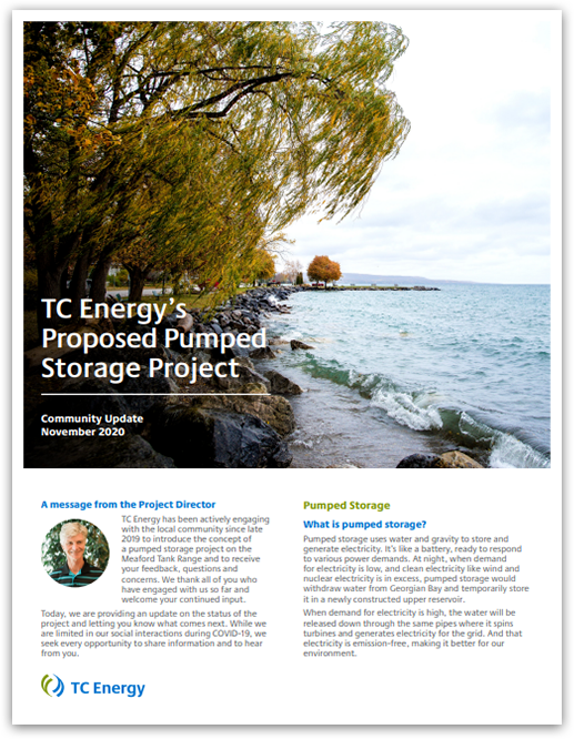 TC Energy - Proposed Pump Storage Project - Community Newsletter - November 2020 - Thumbnail