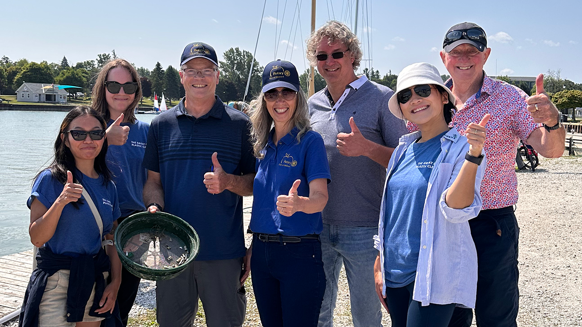 Great Lakes Plastic Cleanup event at Georgian Bay in Meaford, Ontario.