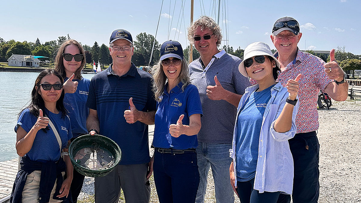 Great Lakes Plastic Cleanup at Georgian Bay in Meaford, Ontario.